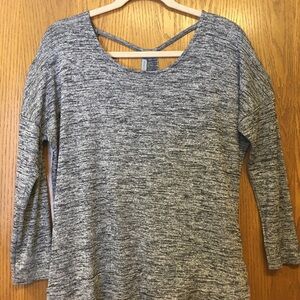 Athlete Women's Long Sleeve Layer Tunic Top Racerback Heathered Gray Size XL